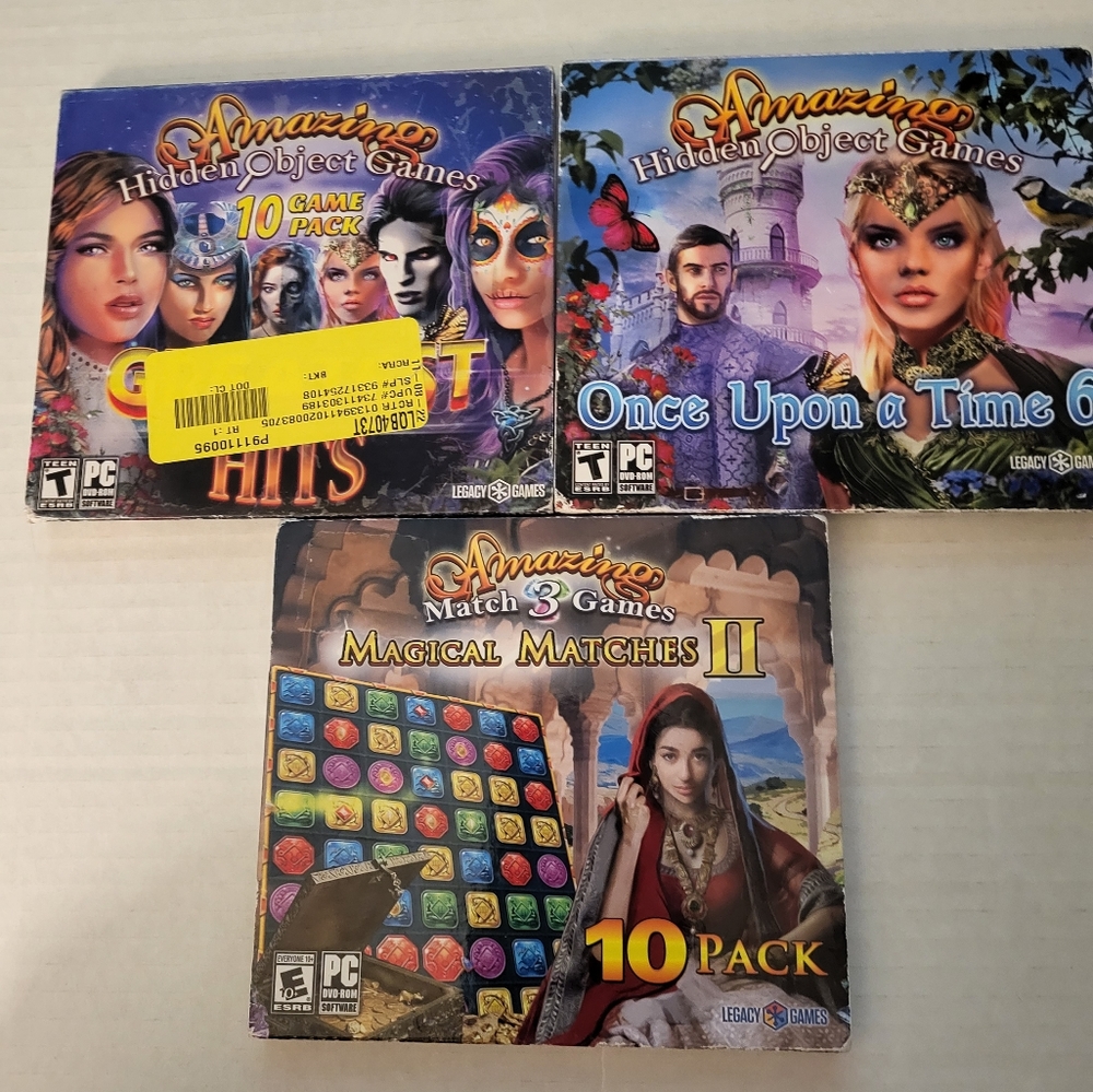LOT OF 3 Legacy Games: Once Upon A Time 6, Magical Matches II & Hidden Object.